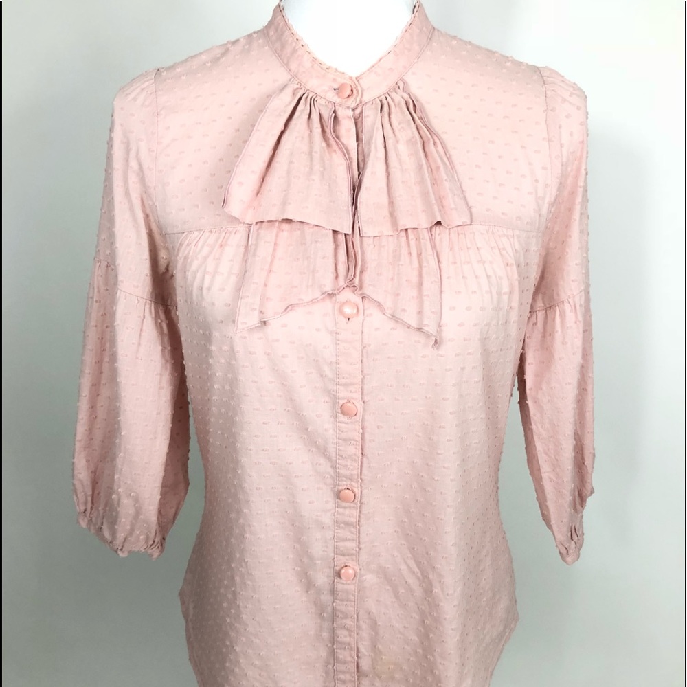 I ❤️ RONSON BLOUSE PINK SWISS DOT SIZE SMALL